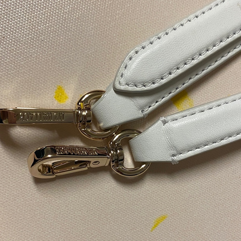MZ Wallace White Leather Replacement Strap with light Gold Hardware.